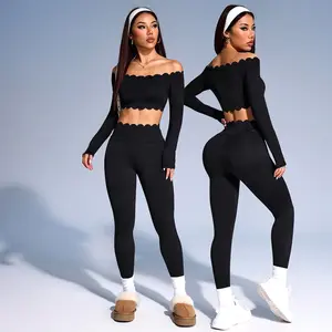 Yoga clothes, lace small vest, long sleeves, women's tight and comfortable training, sports tops, running fitness, yoga clothes Sleeve Workout Crop Top