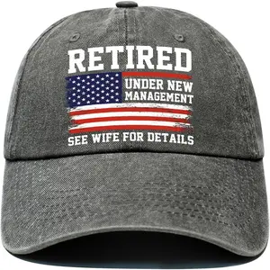 Adjustable Unisex Print Casual Patriotic Dad Hat - Statement Cap, Ideal Retirement Gift for Him (Husband, Dad)