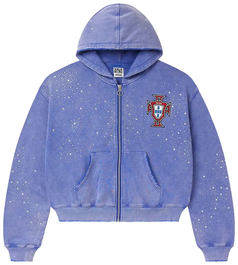 Light blue zip up graphic hoodie - TikTok Shop