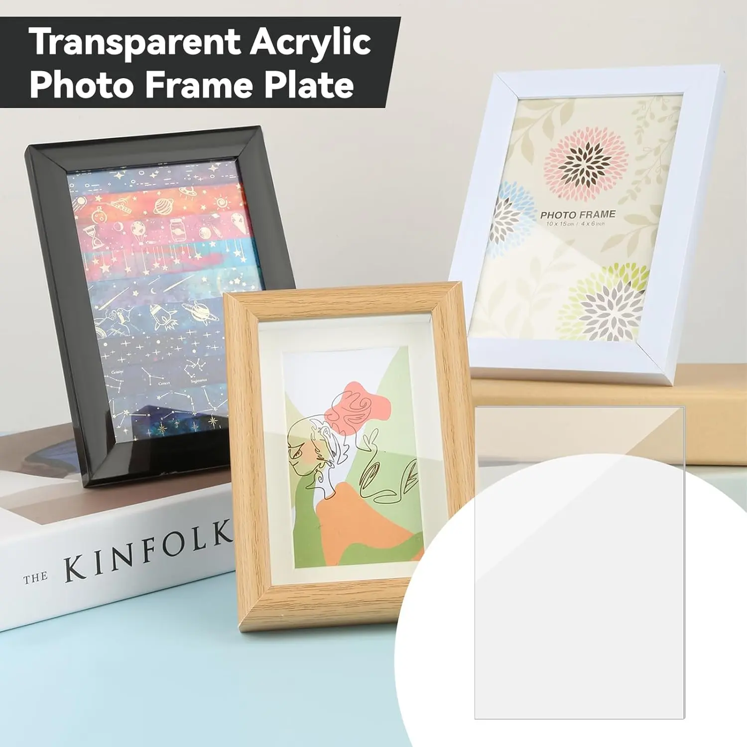 20Pcs Transparent 1mm Thick Acrylic Sheet Set - Plexiglass with Oil Painting Design for Photo Frames, Decor, DIY Crafts - 3.94x5.91in Home Improvement Building Supplies