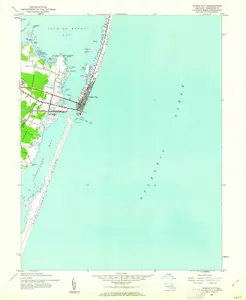 Ocean City Maryland USGS Topographic Quadrangle Map, 1942, 1:24000