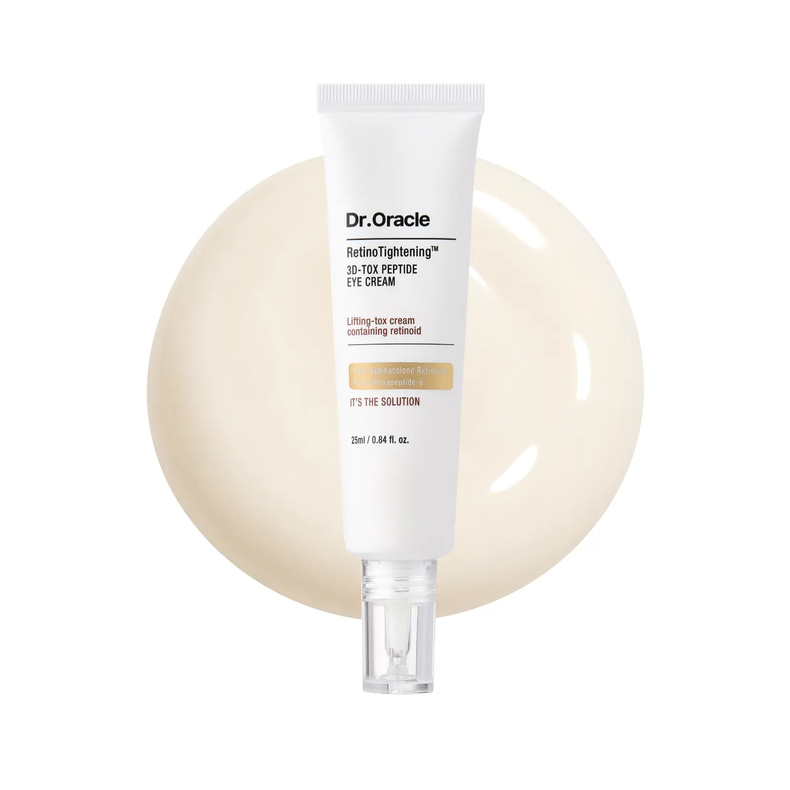 Dr.Oracle RetinoTightening HPR Retinoid Peptide Eye Cream, Acetyl Hexapeptide-8 & Hyaluronic Acid Eye Cream for Fine Lines, Smoother-Looking Eye Area, Korean Dermatologist-Formulated Skincare, 0.84 fl oz