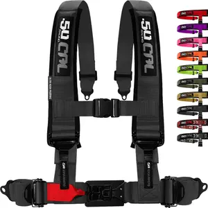 50 Caliber Racing EZ-Adjust 4 & 5 Point Harness with Ultra Kush Padding & Quick Release Latch for Race-Ready Comfort (1pc)