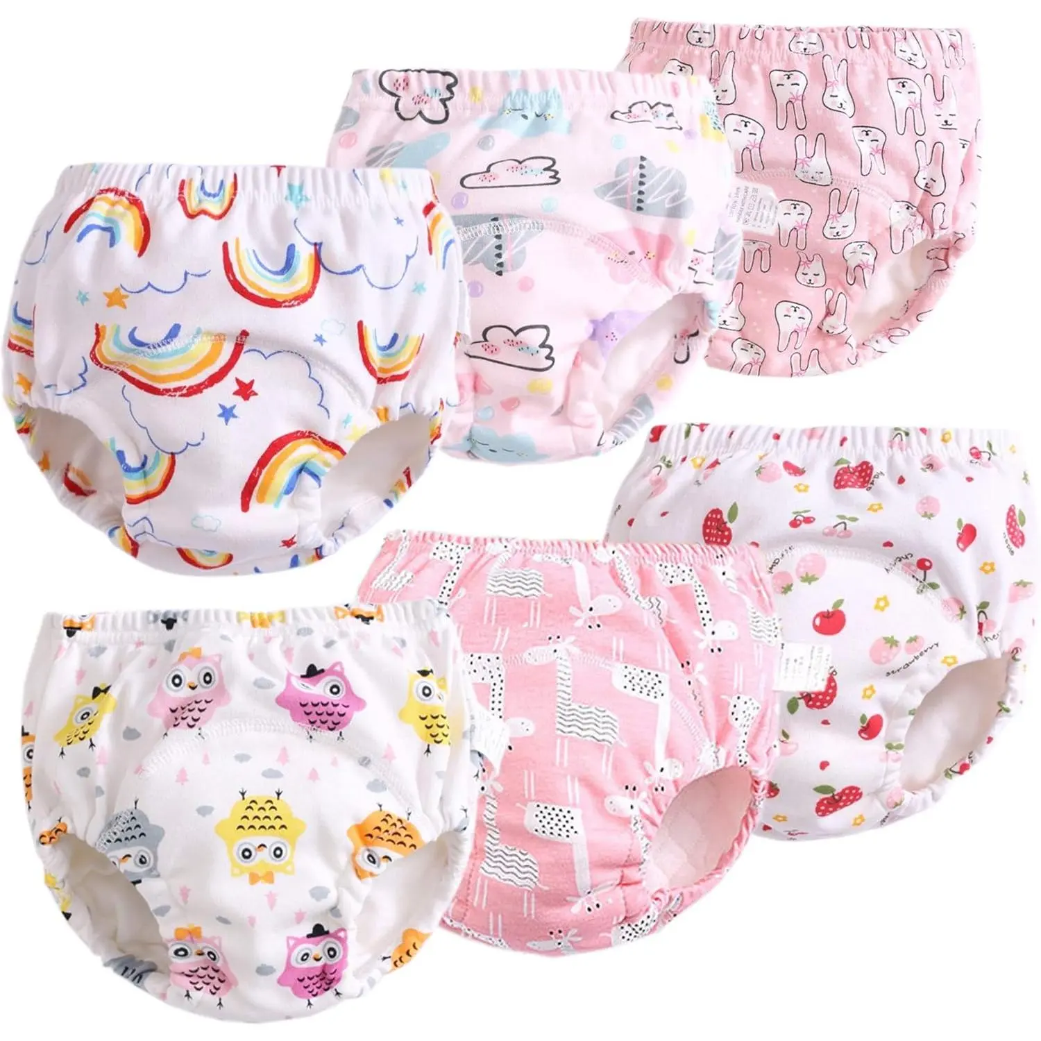 Toddler Cotton Training Underwear, Unisex Graphic Bloomer Pants with Waterproof TPU Padded Crotch, Washable & Reusable for Potty Training, Bloomers Pants, Toddler Training Underwear