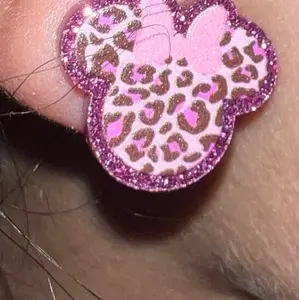 Pink Leopard Studs