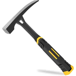Bricklayer's Hammer Mason's Hammer - 20 oz Masonry Tool with Forged Steel Construction & Shock-Absorbing Grip