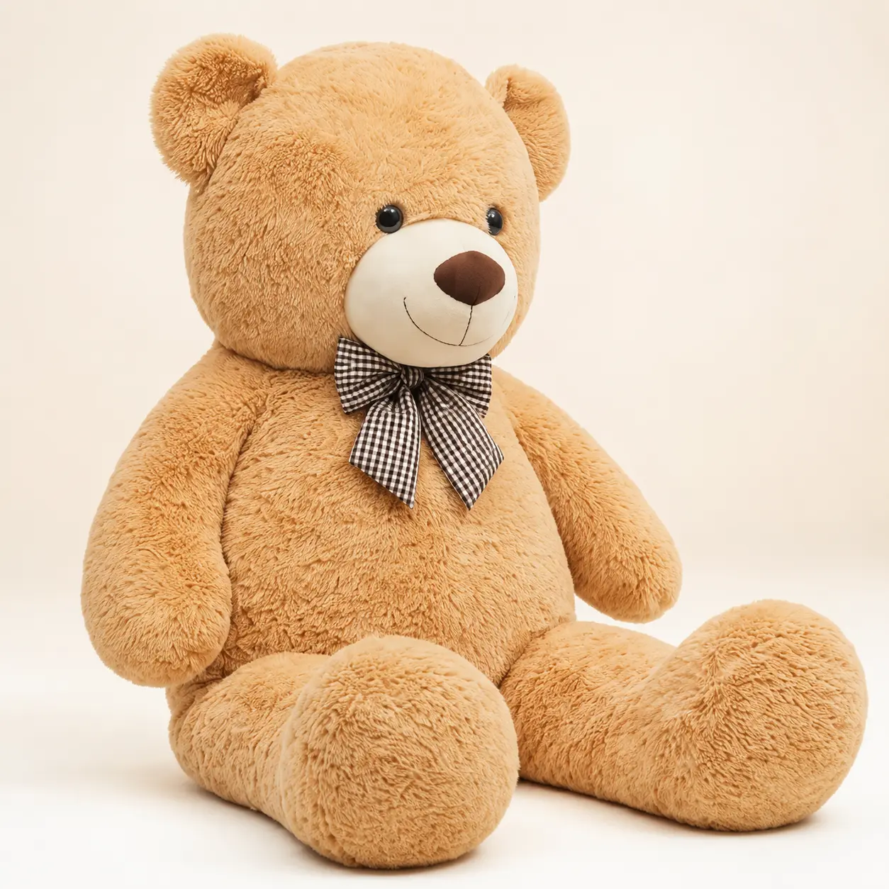 CHUBBYJOY Huggable Oversized Soft Plush Giant Teddy Bear Stuffed Animal, 55in/140cm PP Cotton Toy with Checkered Bow Tie, Unisex Bedroom Hug Pillow for Apartment Decorating, Cute Birthday Gift, Soft Cuddly Gift, Stuffed Animal Collectibles