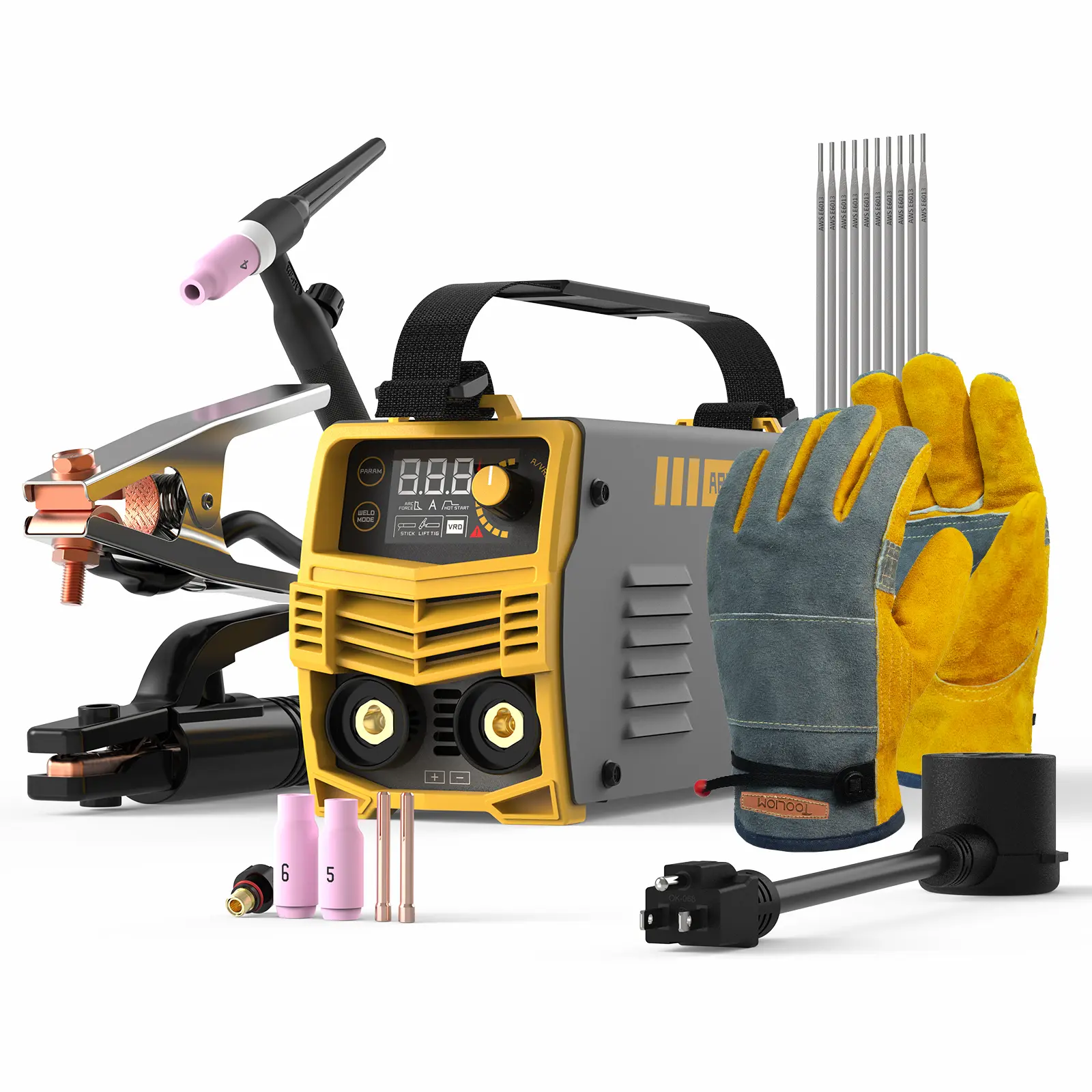 TOOLIOM ARC-135 PRO Dual Volts Mini Stick Welder with TIG Setup - 135A 110/220V MMA/Lift TIG 2-In-1 Welding Machine, Includes TIG Torch, Gloves & E6013 Electrodes