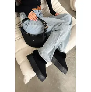 Elani Platform Slippers - Black