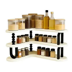 Countertop Organizer Storage Rack, Three-Layer Adjustable Corner Shelf, Ideal for Kitchen Bathroom Spice Rack Coffee Area Sink Top Vanity, Bathroom Organization