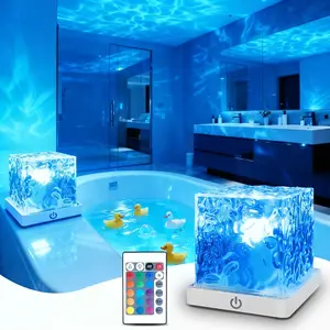 Rotating Water Pattern LED Night Light, EasterEggLight Touch Remote Control Table Lamp, Touch Remote Control Nightstand Light with Sixteen colors Modes, Creative Decorative Bedside Lamp For Bedroom Decor Tiktokshopmothersday clearance items