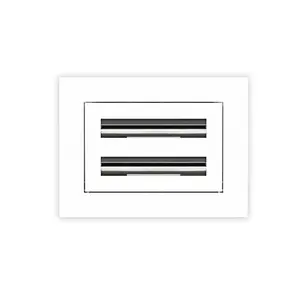 4 Inch - 2 Slot Linear Slot Diffusers - Modern AC Grilles - White