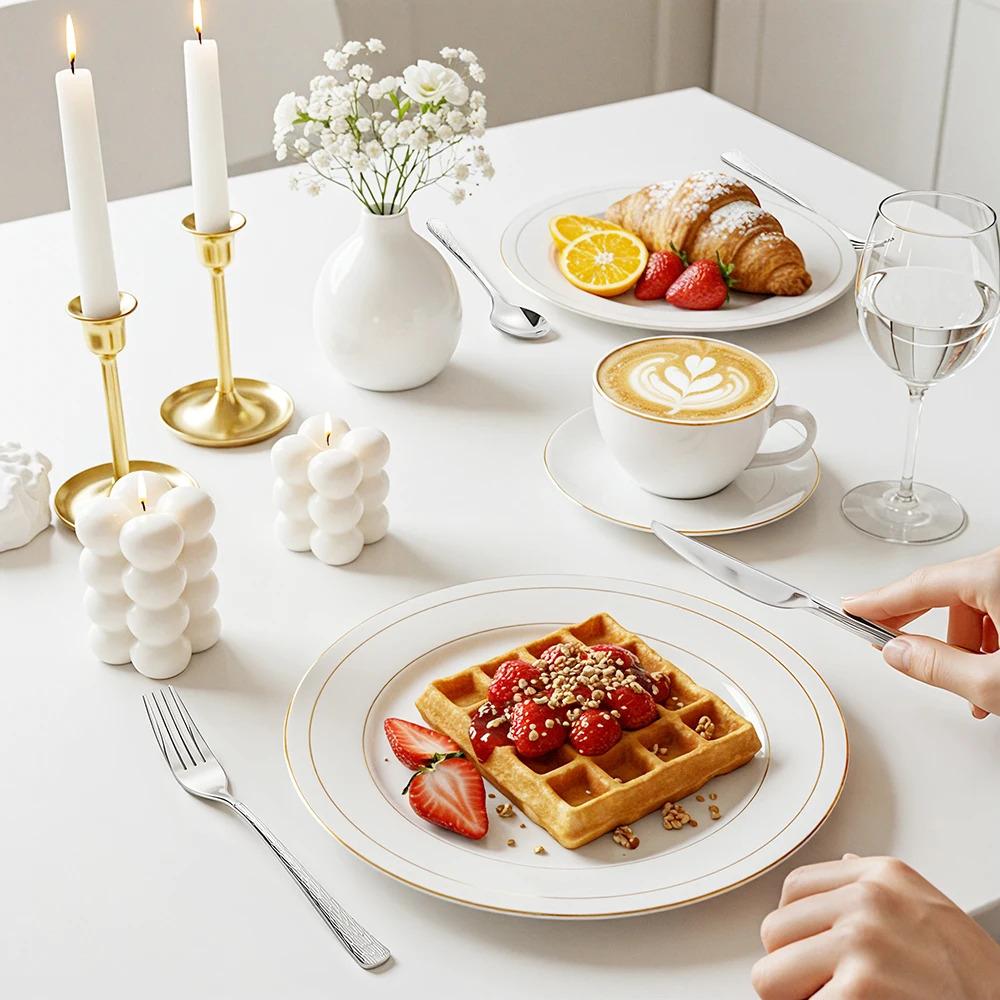 Heavy Duty Stainless Steel Hammered Handle Flatware 20 Pieces Silverware Set