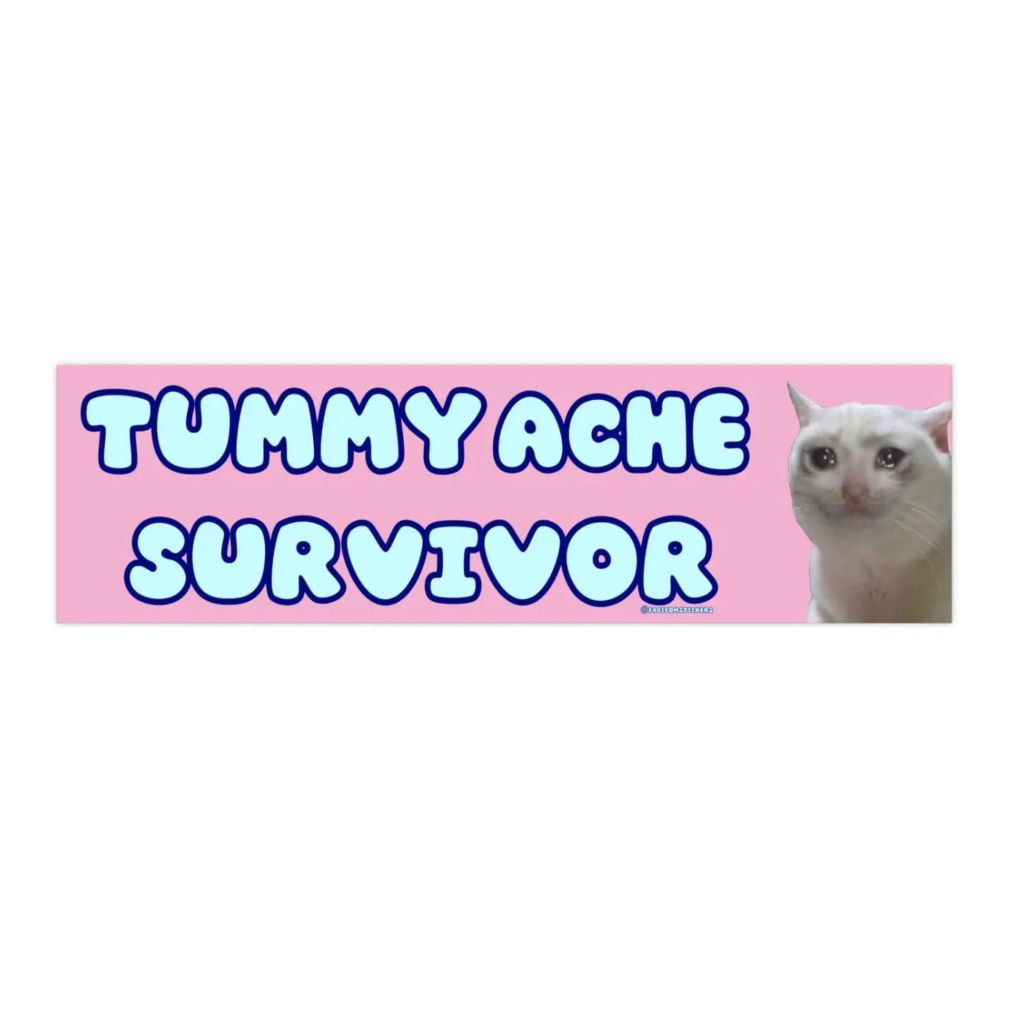 Tummy Ache Survivor | Bumper Sticker AND Magnet | Funny Meme Sticker | 8.7'' X 2.7'' | Waterproof Premium Quality
