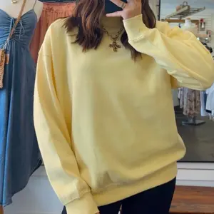 Piper Luxe Relaxed Fit Oversized Mockneck Sweatshirt Yellow