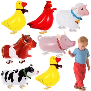 6 Pcs Walking Animal Balloons For Kids,Farm Animals Balloons,Walking Foil Mylar Balloon,Farm Birthday Decorations For Farm Theme Party Supplies (Animal)