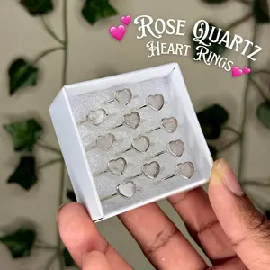 Rose Quartz Heart Rings