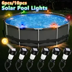 Waterproof Pool Lights Set, 7 Lighting Modes, Multifunctional Lighting, Colorful LED Lights, Ideal for Pools, Lakes, Hot Tubs, Party Decorations, Solar Pool Lights