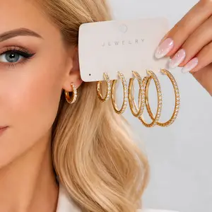 3PCS 14K Gold Hoop Earrings Set for Women, Lightweight Gold Tone Huggie Hoops for Multiple Piercings, Hypoallergenic Stackable Everyday Jewelry, Minimalist Clean Girl Aesthetic Luxury Gift for Her