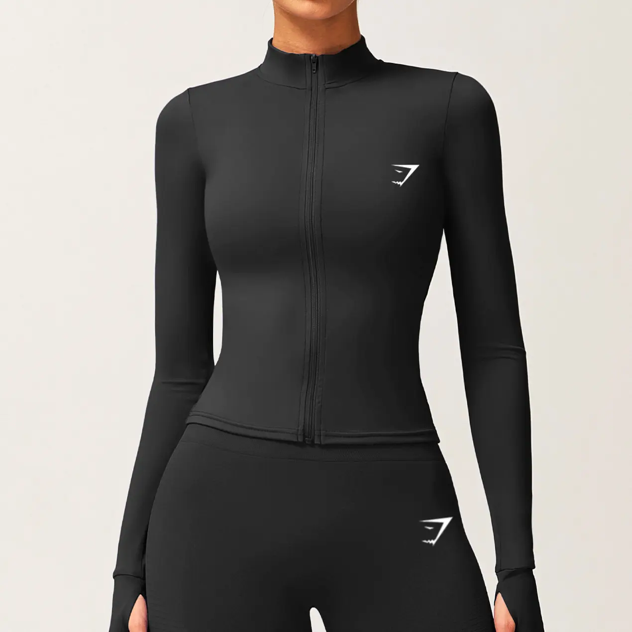 Women Zip Up Long Sleeve Yoga Jacket, Cooling Quick Dry UPF Sun Protection Athletic Top Slim Fit Summer Workout Outerwear