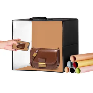 【Summervibes】VEVOR Photo Studio Light Box, 12" x 12", 3000-5600K Adjustable 3 Color Temperatures Professional Shooting Tent Kit with 120 LED 6 Double-Sided Color Backdrops, High CRI ≥ 95 for Small Size Products Accessories Colorful