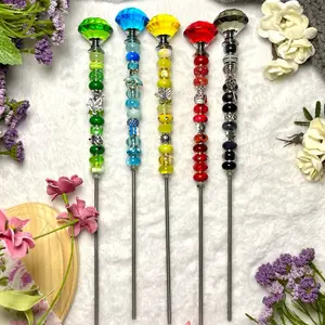 beaded plant stake