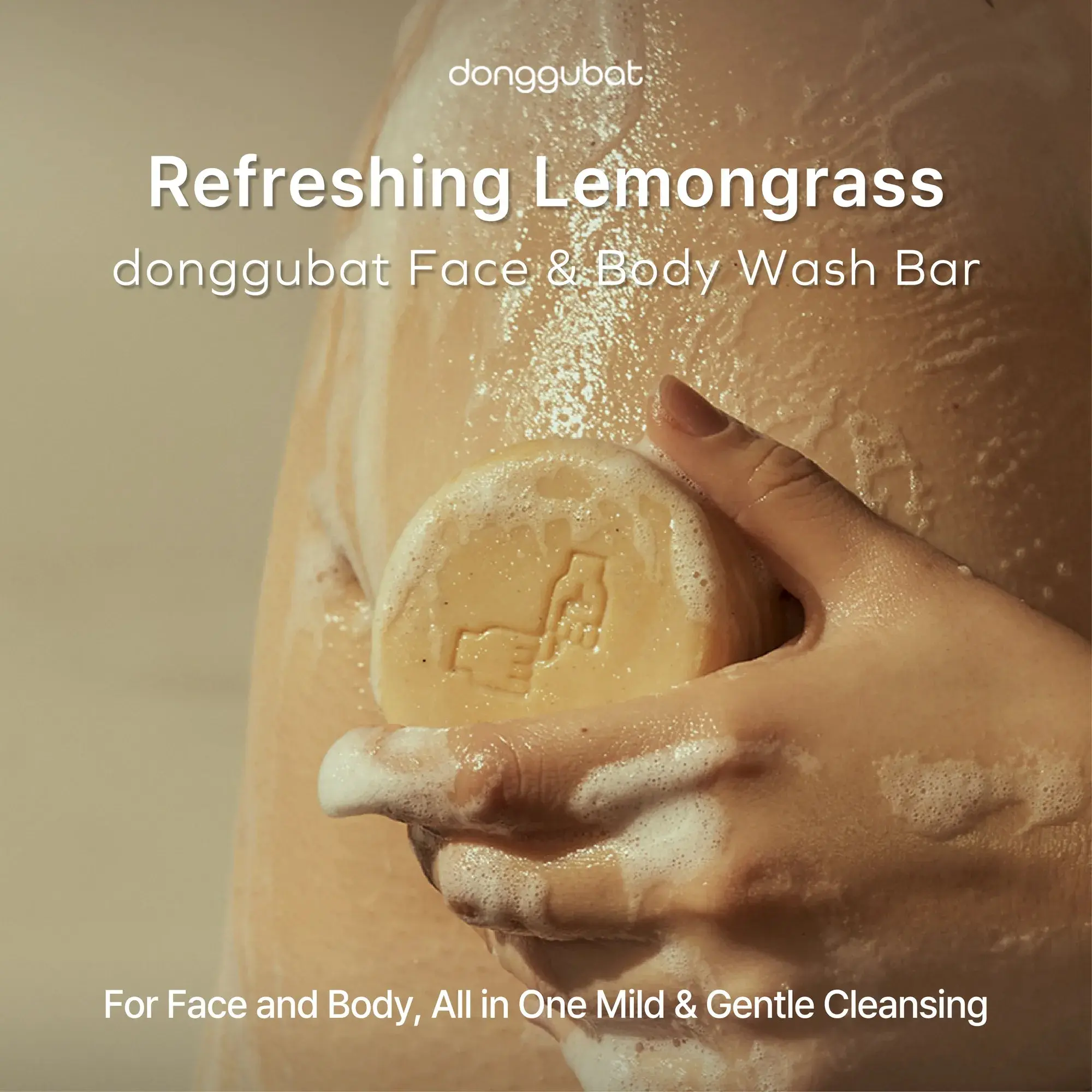 Donggubat Face & Body Wash Bar Lemongrass - Low-Irritant Cleanser with Eco-Friendly Packaging