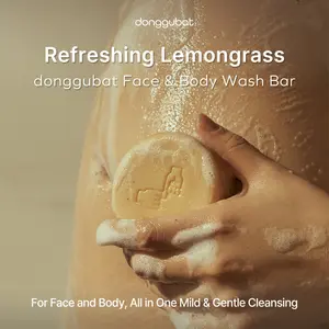 Donggubat Face & Body Wash Bar Lemongrass - Low-Irritant Cleanser with Eco-Friendly Packaging
