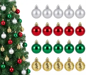 PATYGR 20 PCS Christmas Ball Ornaments 1.57 Inch Multicolor Plastic Balls for Home Family Holiday Wedding Party Decor Festive Atmosphere Bulk Mini Opaque Christmas Tree Decoration