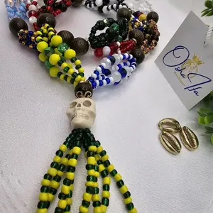 Ogbe-yono IFA Criollo Ogbe-suru Collar with Crystal Beads Handcrafted Personalized Accessory 25' to 27' Length Medium Size