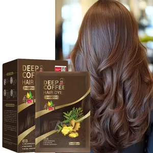 Ginger 4-in-1 Hair Dye Shampoo- Plant Extracts, Vibrant Color, Moisturizing& Long-Lasting, Available in Black, Chestnut, Coffee, and Dark Brown Shades, Gentle on Sensitive Light Beige, Unisex for Men& Women, Longlasting Color, Nourishing Shampoo, Haircare