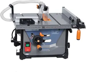 GARVEE 8.5 Inch Table Saw, 90° Crosscut and 0-45° Miter Cut, 5000RPM with Stand and Protective Cover, Low Noise, Construction Table Saw for Jobsite for Diy Woodworking and Furniture Making, Metal, Plastic