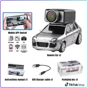 Mini RC Car Controlled 2.4GHz Drift Car with HD Camera WiFi Live Transmission Adjustable Speed USB-C Rechargeable for Desktop Entertainment Indoor Outdoor Racing Mobile APP Control 720P FPV Video HD in Live via App Movable iOS Android