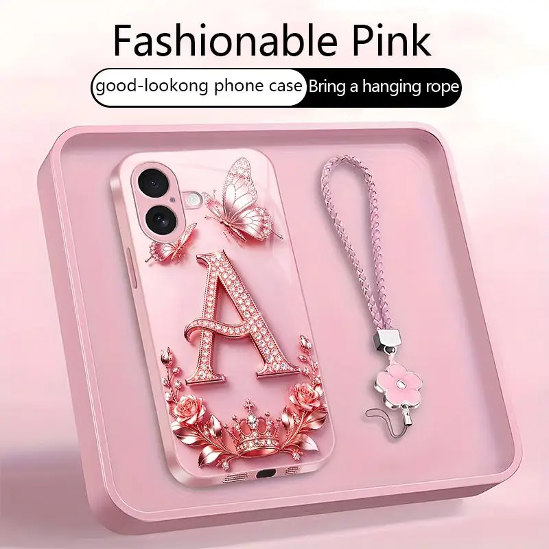 Suitable for [iPhone 17 ] High-end, stylish letter-patterned phone case, 2D printed pattern, not 3D,full-coverage protection, free lanyard included,Purchase now and enjoy free shipping immediately！YM99