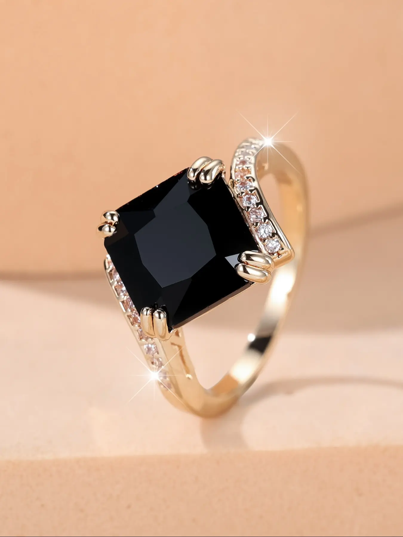 Elegant Rhombus Cubic Zirconia Geometric Ring, Stylish Men's Jewelry Gift, Versatile All-Season Accessory, Elegant Everyday Ring, Beautiful Rings, Cubic Zirconia Rings, CZ Ring, Geometric Design Ring