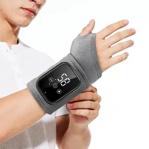 Heating and vibrating hand massager, USB Rechargeable Massagers, Relaxation aid, suitable for left and right hands, 3 types of vibration and 3 levels of hot compress massage wristband, wrist protection, can be a gift for friends