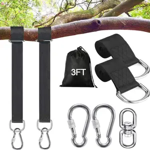 1 SET Safe Tree Swing Hanging Straps Kit, Heavy Duty Holds 5500LBS Extra Long Adjustable Tree Swing Straps, Easy & Fast Way To Hang Any Swing or Hammock(3 FT)