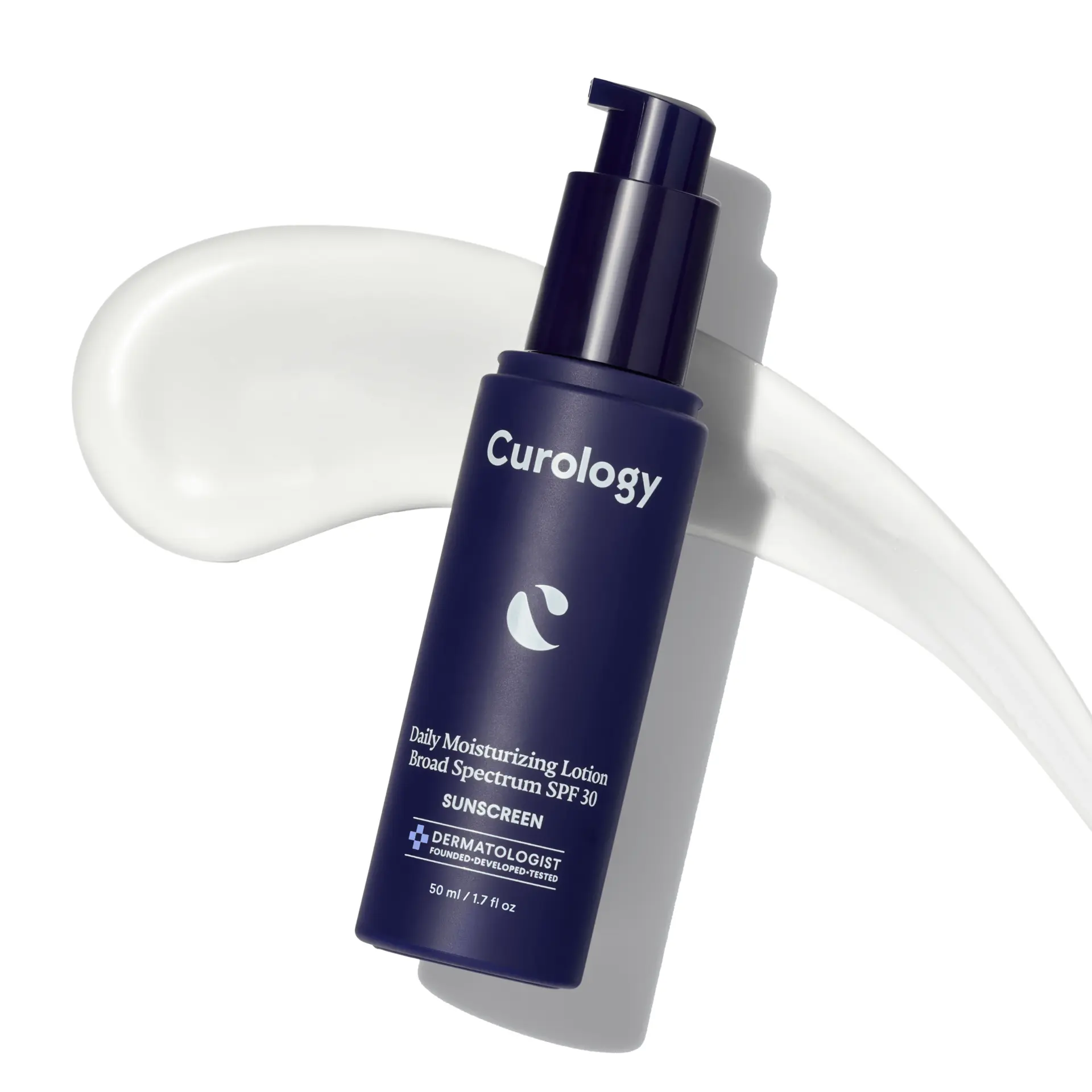 Curology Daily Moisturizing Sunscreen Lotion SPF 30 - Niacinamide, Ceramides, Glycerin - Hydrating, No White Cast for Oily, Acne-Prone Skin, Lightweight Facial Uv