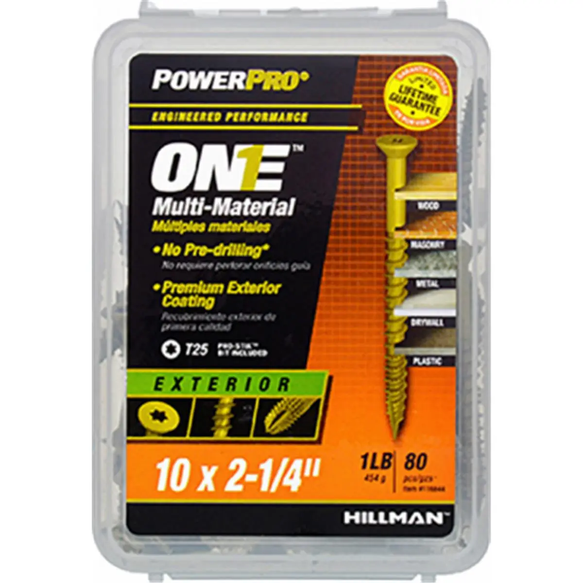 Hillman Heavy Duty Exterior Screws, 10 x 2.25 in, Bronze Hex Head with Star Drive for High Torque, For Wood, Metal, Drywall, Concrete/Masonry, and Treated Lumber, 86-Pack