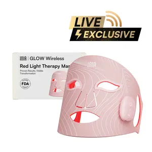 【LIVE EXCLUSIVE】INIA GLOW Wireless LED Face Mask, 2-Year Warranty, Portable and Rechargeable for LED Facial Mask Skincare at Home and Travel, The Ultimate Gift Choice for this Season
