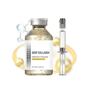 Deep Collagen Silk Peptide Lifting Ampoule Serum，Korean Facial Essence,Firming Wrinkle-Smoothing Hydrating，Non-Greasy Gentle Formul 50ML