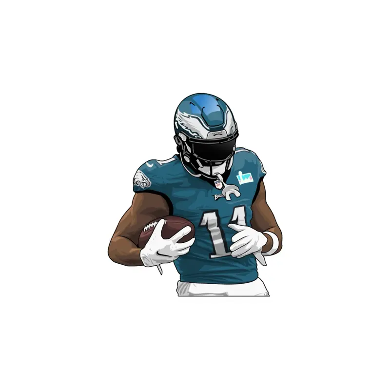 A. J. Brown "Superbowl Bound" Sticker - NFL Player Design with Number 11, Featuring Football and Team Logo. Width 2.5 inches X 2.9 inches.