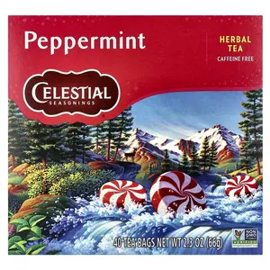 Celestial Seasonings Herbal Tea, Peppermint, Caffeine Free, 40 Tea Bags, 2.3 oz (66 g)