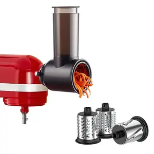 Metal Meat Grinder Attachment for KitchenAid Stand Mixers, Meat Grinder Attachment Includes 4 Grinding Plates, 3 Sausage Stuffer Tubes, 2 Grinding Blades, Meat Grinder and Sausage Stuffer by COFUN