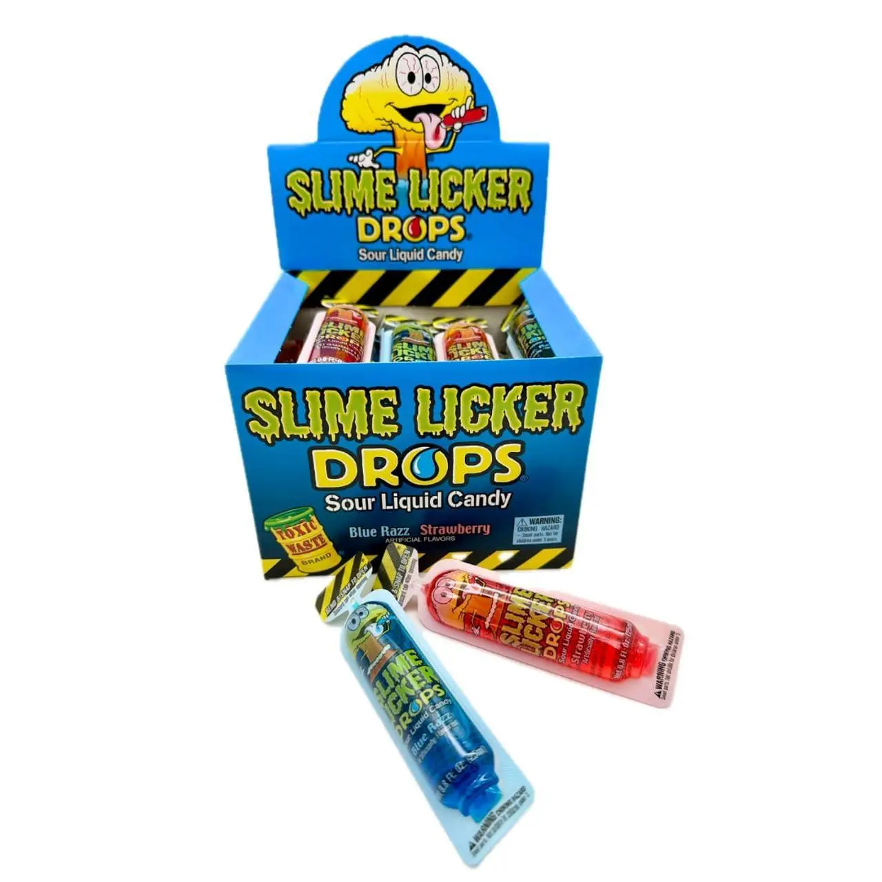 Slime Lickers Drops Sour Liquid Candy Strawberry Blue Razz 30 ct