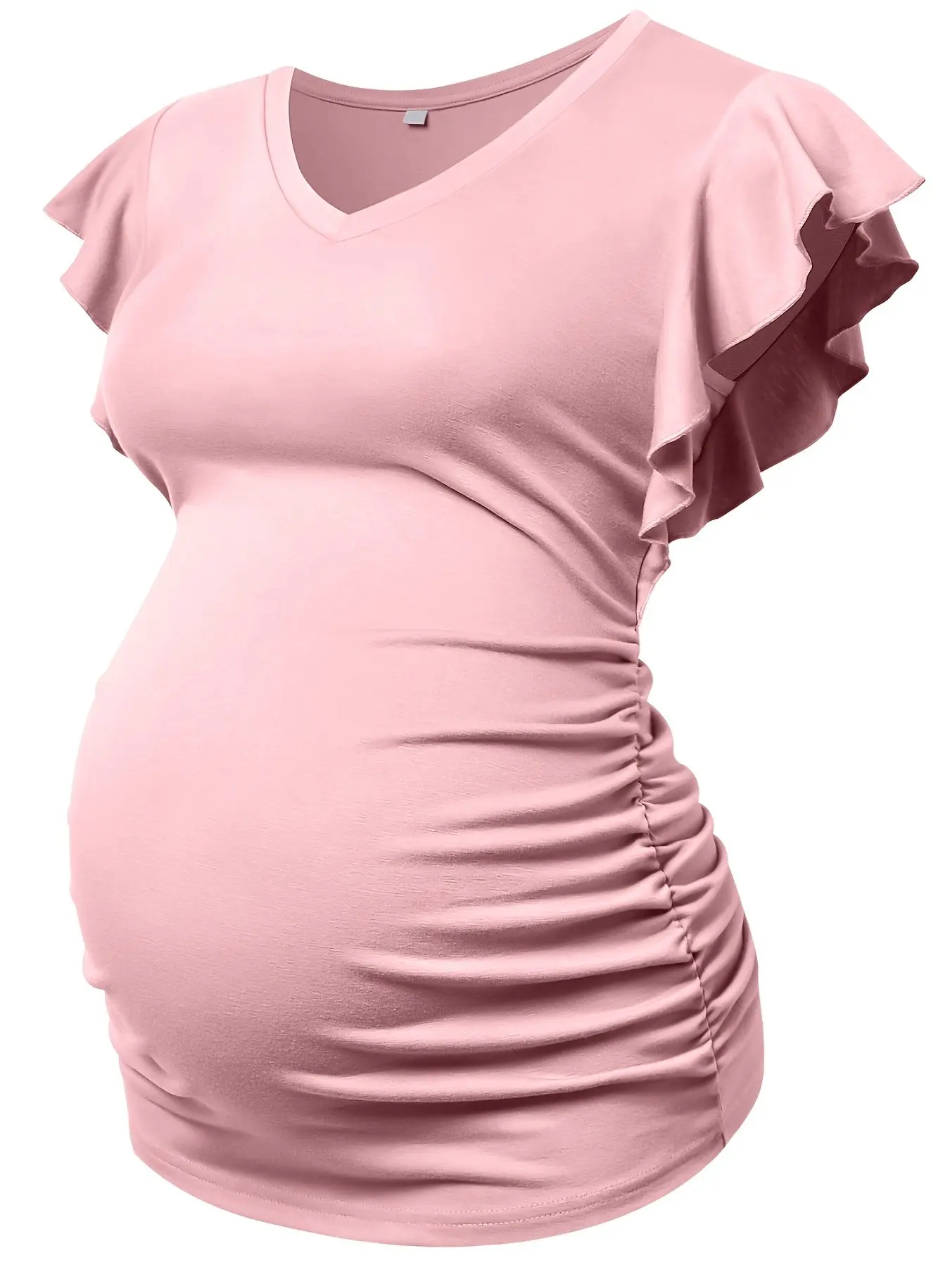 Maternity short-sleeve top, sporty and casual, pink T-shirt for summer, pregnant maternity wear, Casual Fit Maternity, Maternity Clothing, Summer Maternity Clothes