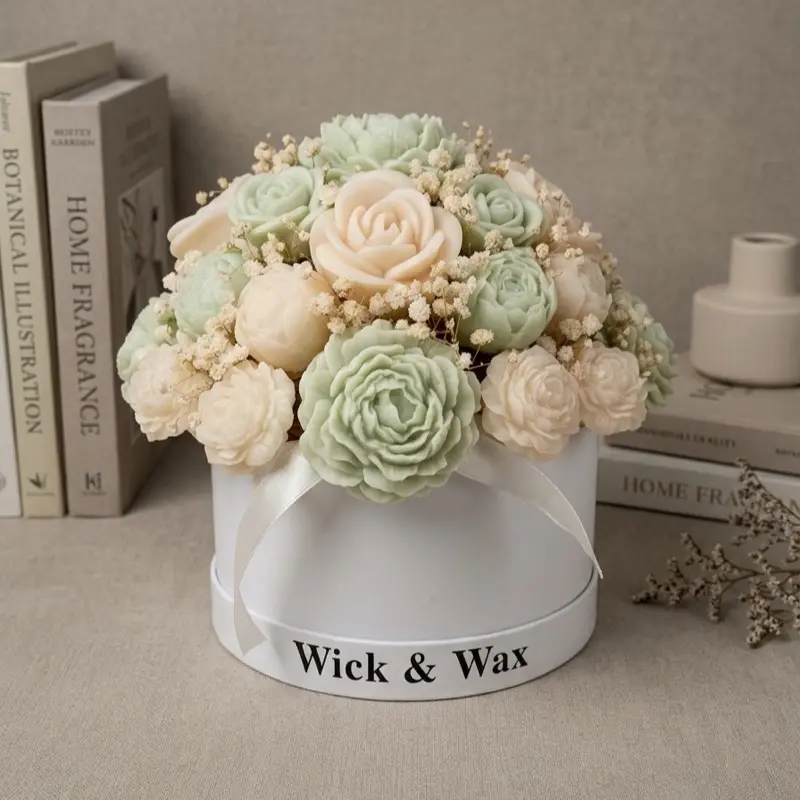 Fresh linen Scented Candle bouquet