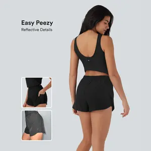 Halara 2-in-1 Quick Dry Reflective Running Romper with Pockets, Easy Peezy Edition, UPF50+