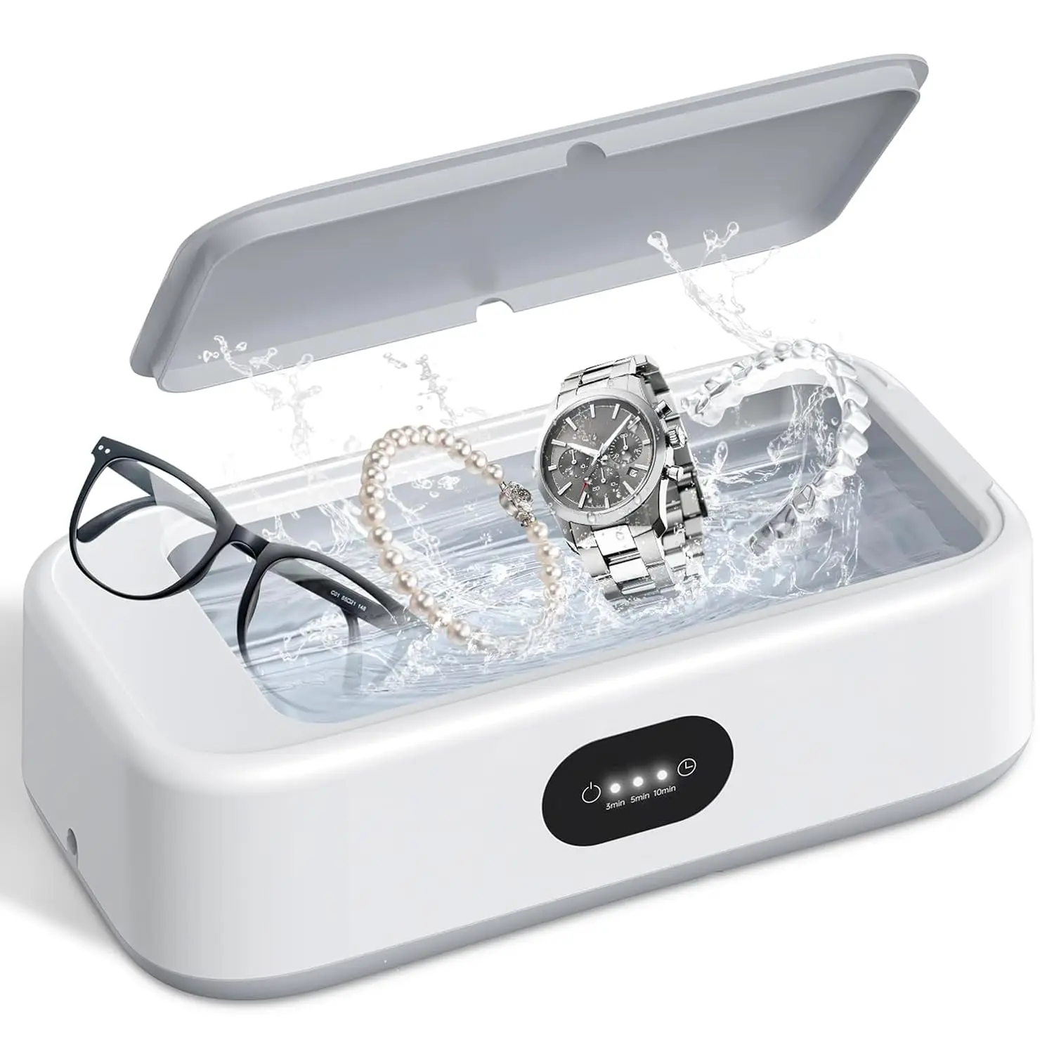 L-KCK007  Ultrasonic Jewelry Ring Cleaner, 700ml(24oz), 49khz, 48W,Multiple Digital Display Modes Convenient Jewelry Cleaner for Jewelry, Eyeglasses, Keys, Combs, Coins, Razor Heads