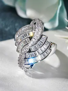 1 PC Luxury Cubic Zirconia Marquise Cut Ring Stackable Rings For Women For Wedding Engagement Anniversary Party Jewelry Valentine's Day Gift